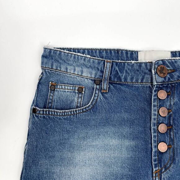 One Teaspoon Outlaws Shorts Size 26‎ Cutoff 100% Cotton Denim Light Blue Wash - Picture 4 of 15